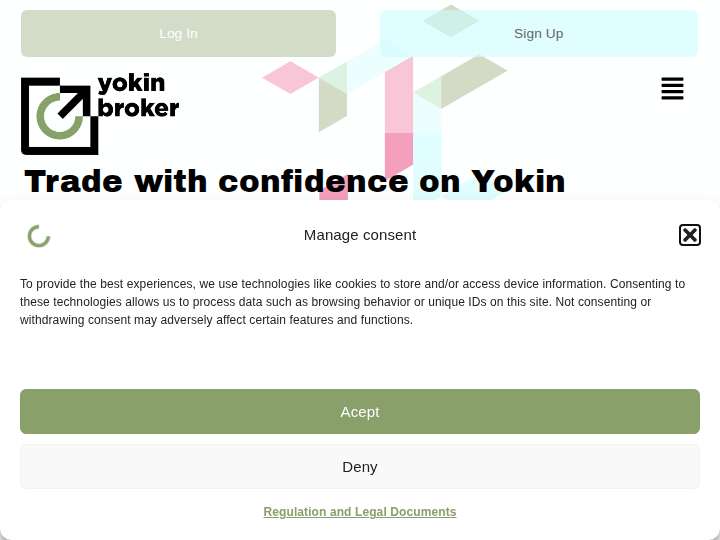 Yokin Broker Affiliate website preview
